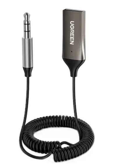 ADAPTOR Bluetooth Jack 3.5 Ugreen, CM309 alimentare USB, microfon inclus, convertor audio wireless, versiune bluetooth 5.0, negru  - 6957303876013