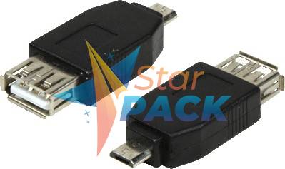 ADAPTOR LOGILINK, pt. smartphone, Micro-USB 2.0 la USB 2.0, negru