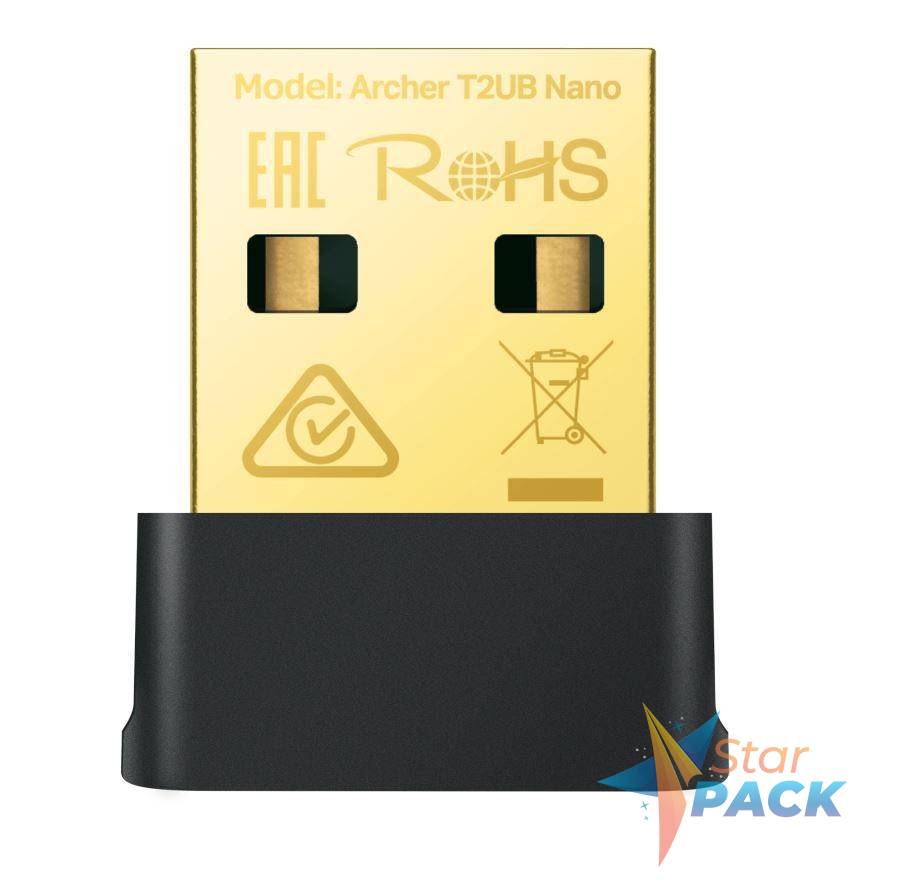 ADAPTOR RETEA TP-LINK AC600, extern wireless 2.4 GHz | 5 GHz si Bluetooth 4.2, USB 2.0, port, 600 Mbps, antena interna x 1