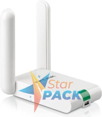 ADAPTOR RETEA TP-LINK MINI, extern wireless 2.4 GHz, Mini USB 2.0, port, 300 Mbps, antena externa x 2