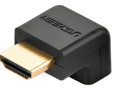 ADAPTOR video Ugreen, HD112 cupla extender HDMI la HDMI, 90 grade jos, rezolutie maxima 4K UHD la 60 Hz, conectori auriti, negru  - 6957303821099