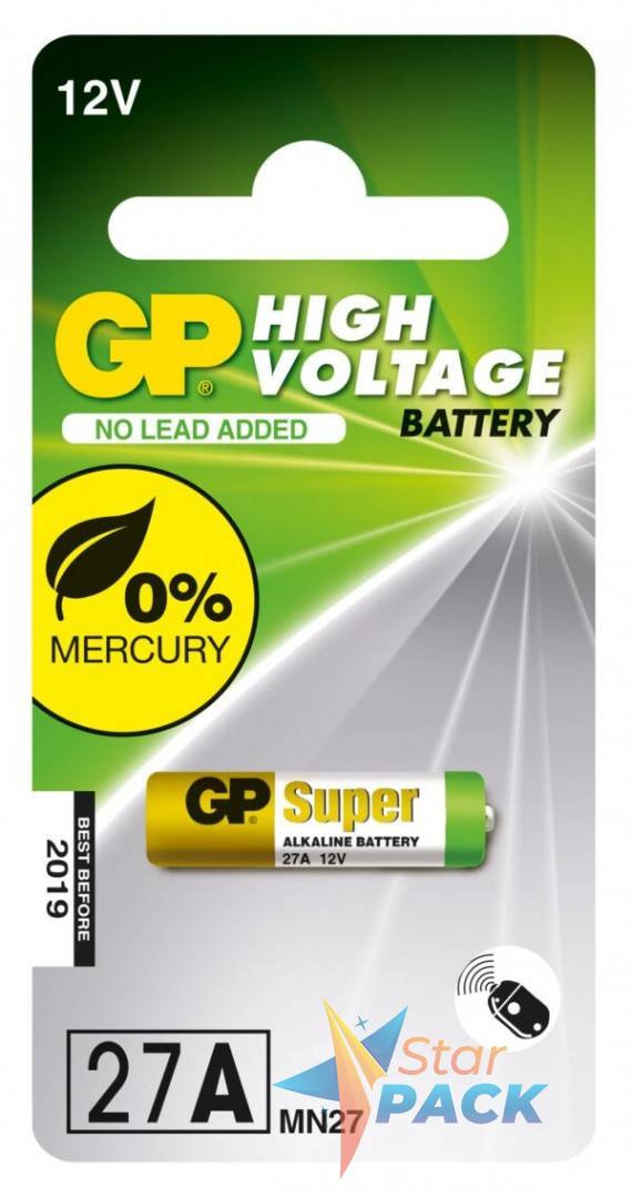 Baterie GP Batteries, Super Alcalina 12V alcalina, blister 1 buc. GP27AF-2C1  - 29820