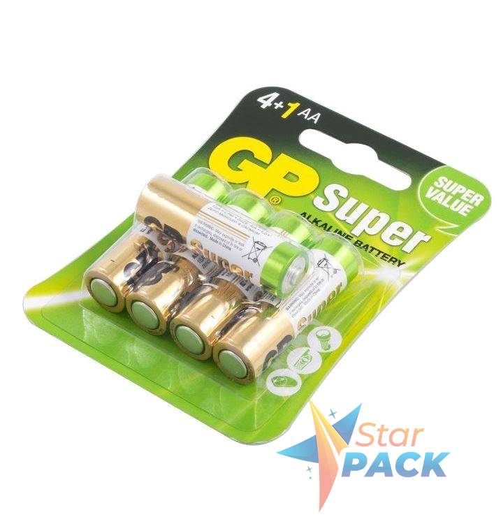 Baterie GP Batteries, Super Alcalina AA 1.5V alcalina, blister 5 buc. GP15A4/1-2PL5  - 388763