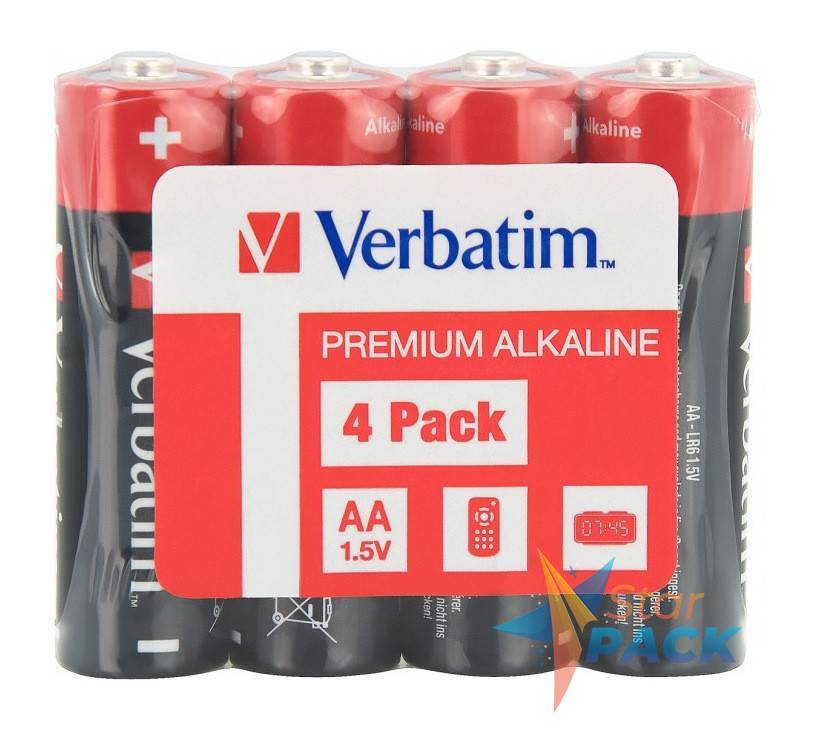 BATERIE VERBATIM  AA, 1.5V alcalina,  4 buc., shrink wrap