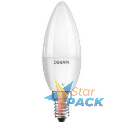 BEC LED Osram, soclu E14, putere 5.7W, forma lumanare, lumina alb, alimentare 220 - 240 V