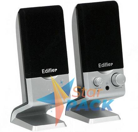 BOXE EDIFIER 2.0, RMS:   1.2W, control volum, USB power, silver