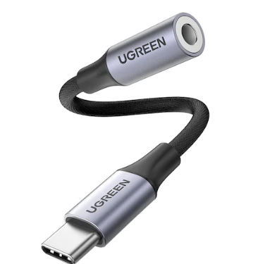 CABLU ADAPTOR Ugreen, AV142, USB Type-C to Jack 3.5mm, lungime 10cm, gri  - 6957303836321