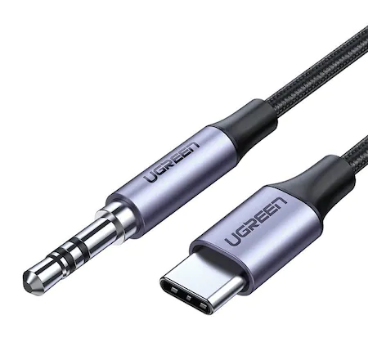CABLU ADAPTOR Ugreen, AV143, USB Type-C to Jack 3.5mm, lungime 1m, gri  - 6957303836338