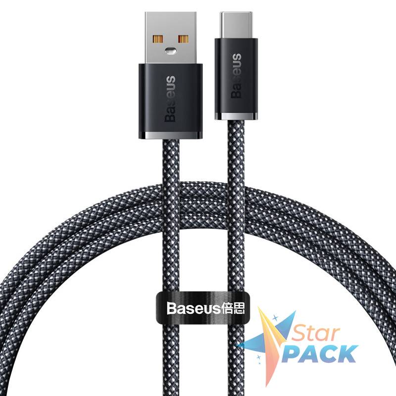CABLU alimentare si date Baseus, Dynamic Fast Charging Data Cable pt. smartphone, USB la USB Type-C, 100W, braided, 1m, gri,  - 6932172607432