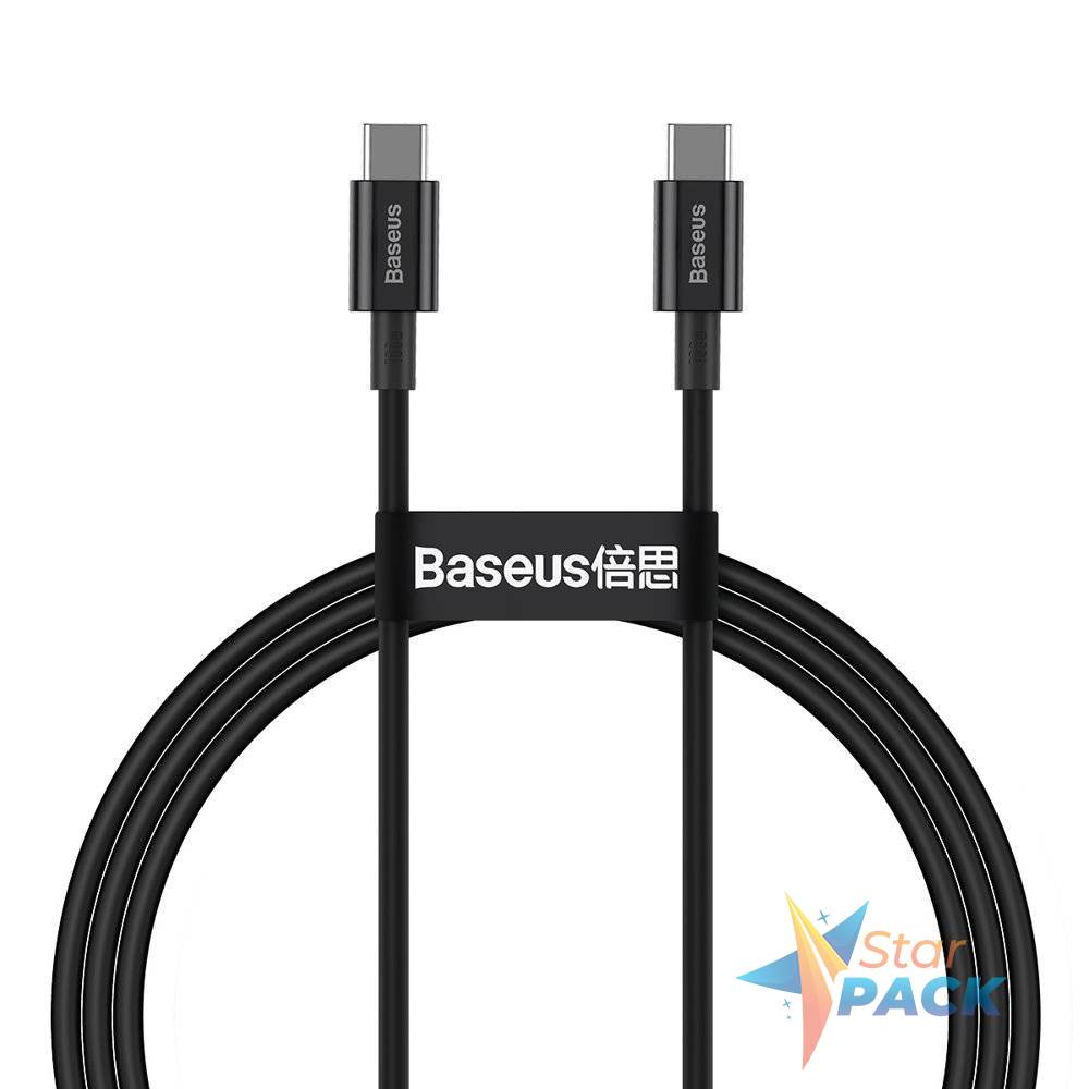 CABLU alimentare si date Baseus Superior, Fast Charging Data Cable pt. smartphone, USB Type-C la USB Type-C 100W, 1m, negru  - 6953156208438