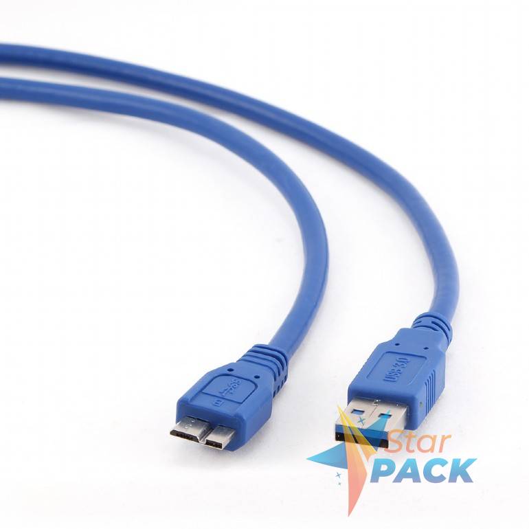 CABLU alimentare si date GEMBIRD, USB 3.0 la Micro-USB 3.0, 0.5m, albastru