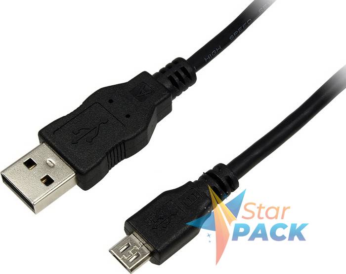 CABLU alimentare si date LOGILINK, pt. smartphone, USB 2.0 la Micro-USB 2.0, 3m, negru