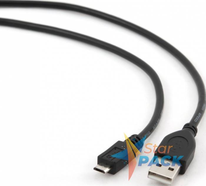 CABLU alimentare si date SPACER, pt. smartphone, USB 2.0 la Micro-USB 2.0, 0.5m, black