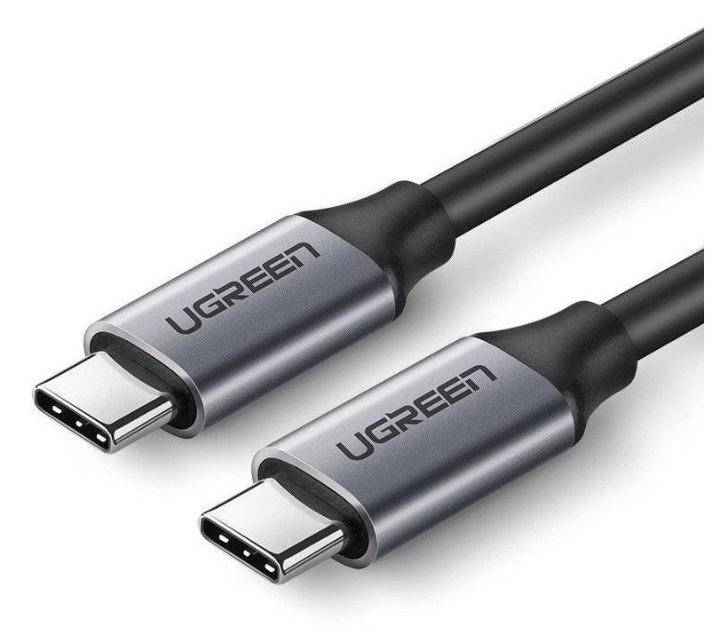 CABLU alimentare si date Ugreen, US161, Fast Charging Data Cable pt. smartphone, USB Type-C la USB Type-C 60W/3A, USB 3.1, 5Gbps, nickel plating, PVC, 1.5m, gri  - 6957303857517