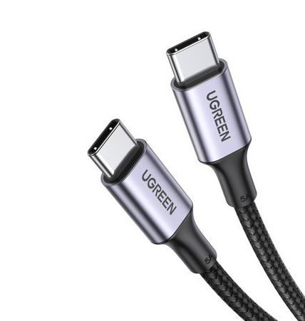 CABLU alimentare si date Ugreen, US316, Fast Charging Data Cable pt. smartphone, USB Type-C la USB Type-C 100W/5A, braided, 1m, negru  - 6957303874279