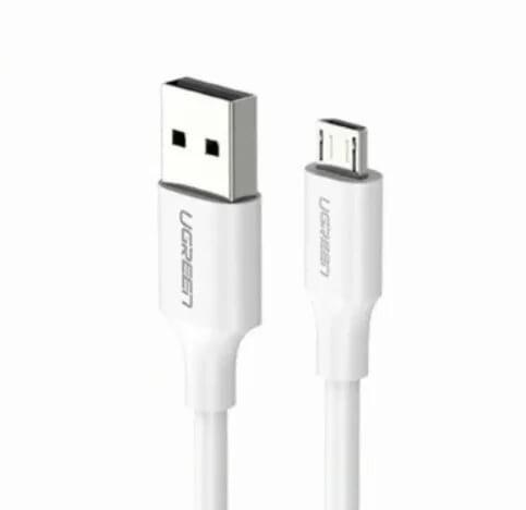 CABLU alimentare si date Ugreen, US389, Fast Charging Data Cable pt. smartphone, USB 2.0 la Micro-USB 5V/2.4A, 0.5m, alb  - 6957303861408
