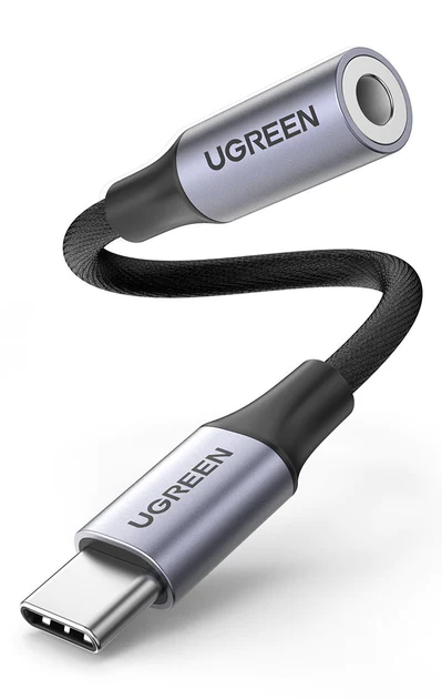 CABLU audio Ugreen, AV161, USB Type-C la 3.5 mm jack, lungime 15cm, gri  - 6957303881543