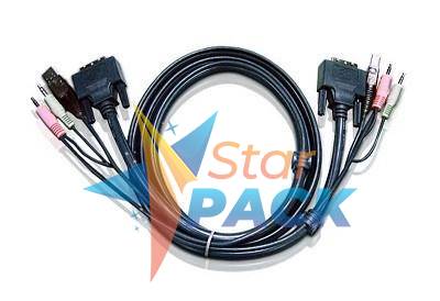 CABLU KVM ATEN cablu 3 in 1, conector tip USB | 3.5 mm Jack x 2 | DVI-D