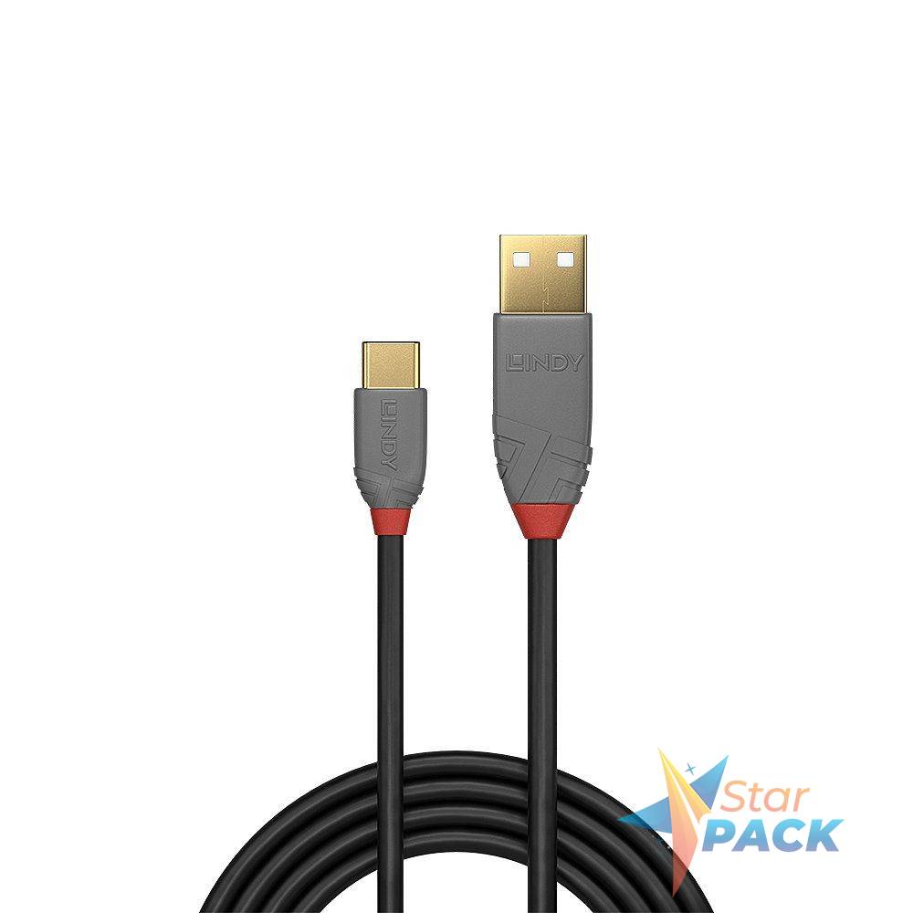 Cablu Lindy 1m USB 2.0 Type A to C