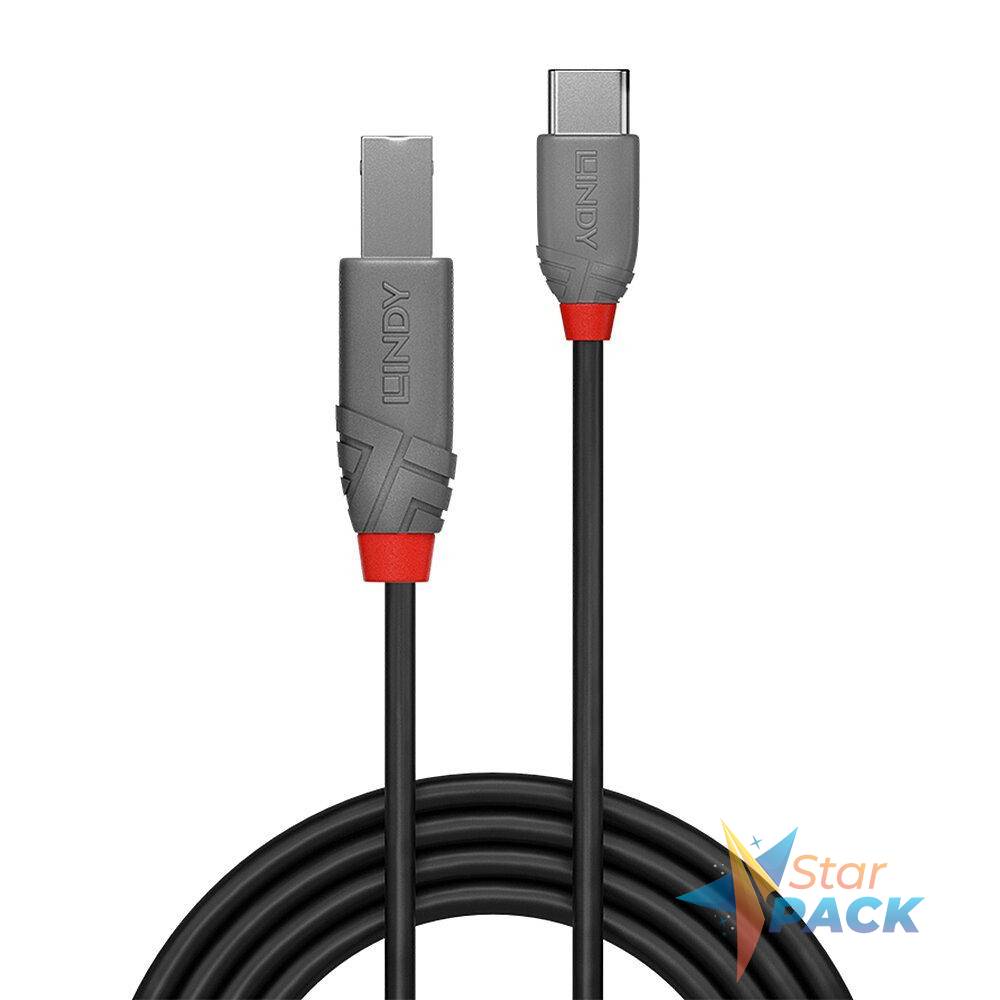 Cablu Lindy 2m USB 2.0 Tip A la Tip B