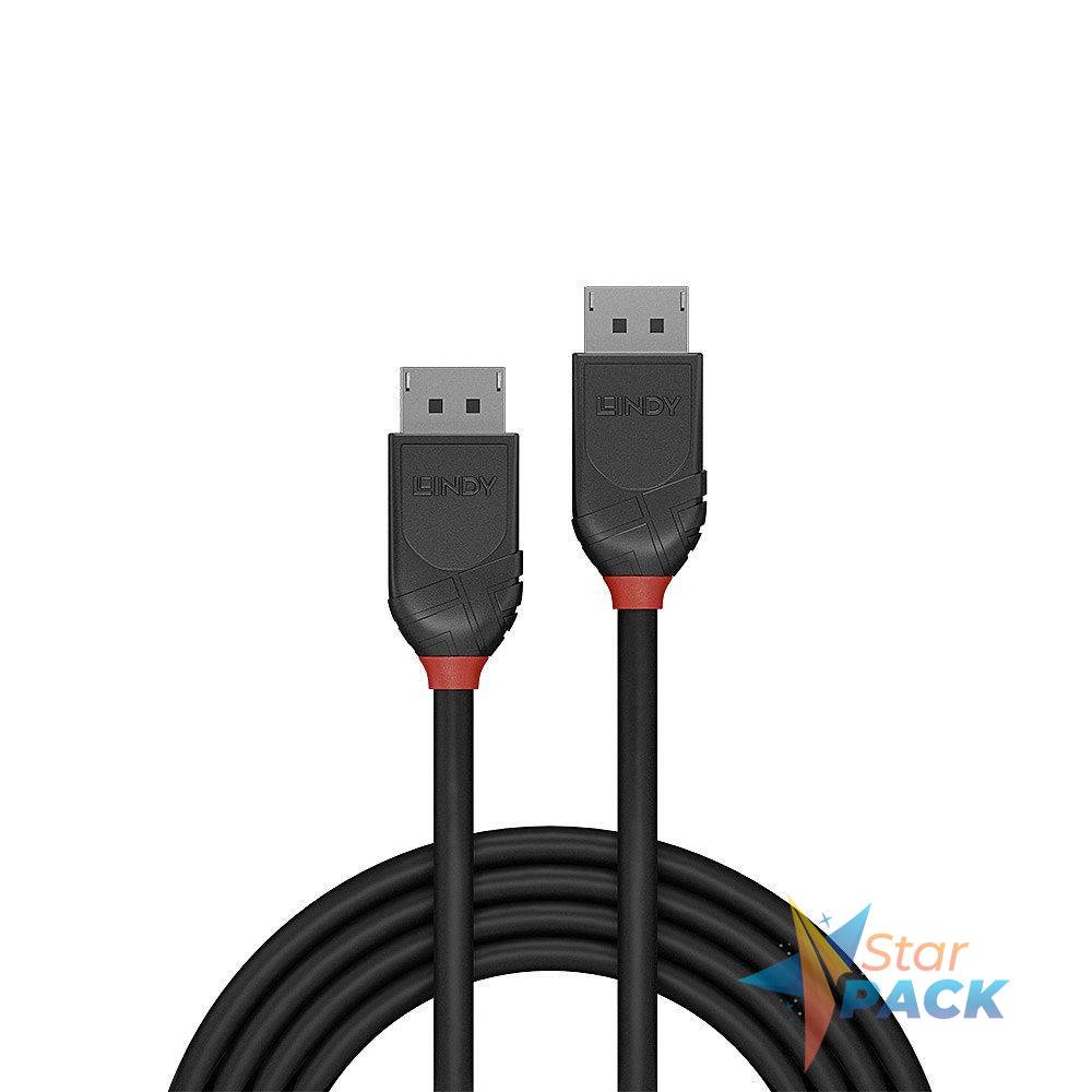 Cablu Lindy DisplayPort 1.2, 0.5m, negru