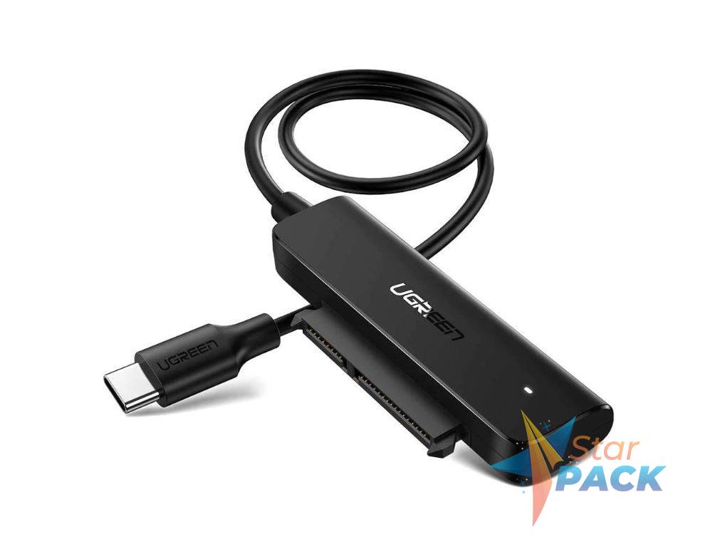 CABLU USB adaptor Ugreen, CM321 USB Type-C la S-ATA, 50cm, adaptor USB Type-C la HDD S-ATA 2.5, negru,  - 6957303876105