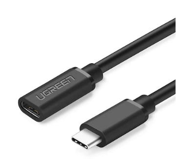 CABLU USB Type-C Ugreen prelungitor, ED008 USB Type-C la USB Type-C, 0.5m, negru,  - 6957303845743