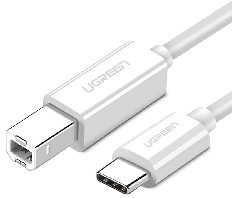 CABLU USB Ugreen pt. imprimanta, US241 USB Type-C la USB 2.0 Type-B, 1.5m, alb,  - 6957303844173