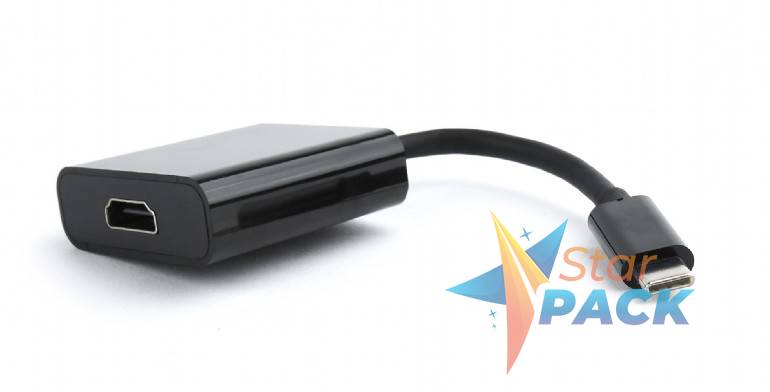 CABLU video GEMBIRD, adaptor USB 3.1 Type-C la HDMI, 15cm, rezolutie maxima 4K UHD la 30 Hz, negru