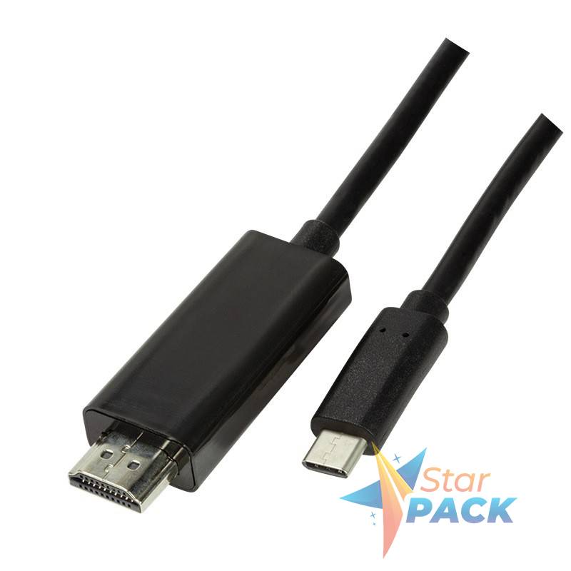 CABLU video LOGILINK, adaptor USB 3.1 Type-C la HDMI, 1.8m, rezolutie maxima 4K UHD la 60 Hz, negru
