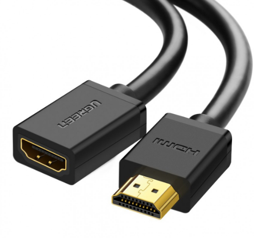 CABLU video prelungitor Ugreen, HD107 HDMI la HDMI, rezolutie maxima 4K UHD la 60 Hz, conectori auriti, 3m, negru  - 6957303811458