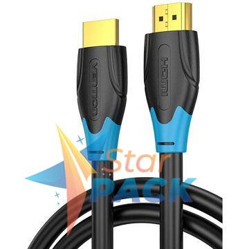 Cablu video Vention, HDMI la HDMI, 1.5m, rezolutie maxima 4K la 60Hz, conectori auriti, cupru, invelis PVC, negru,  -  6922794732650