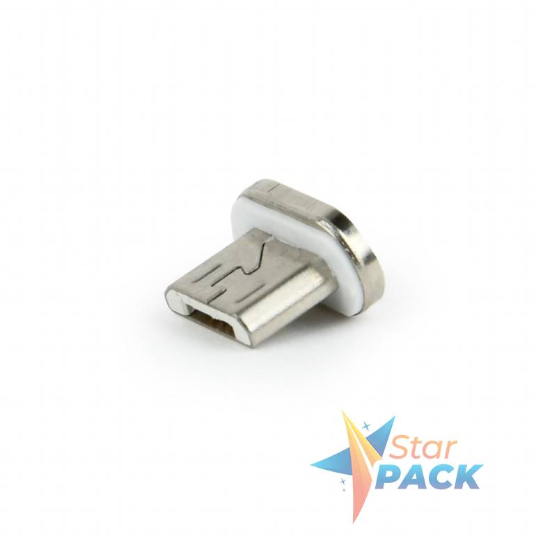 CAP MAGNETIC pt. cablu GEMBIRD, USB 2.0, Micro-USB, alb