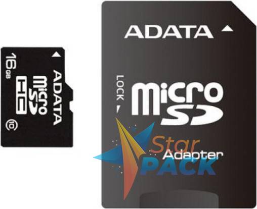 CARD MicroSD ADATA,  16 GB, MicroSDHC, clasa 10, standard UHS-I U1