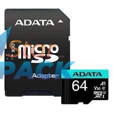 CARD MicroSD ADATA PremierPro, 64 GB, MicroSDHC, clasa 10, standard UHS-I U1