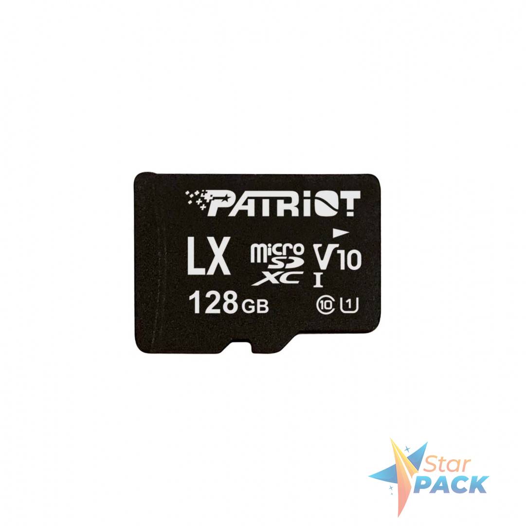 CARD MicroSD PATRIOT, 128 GB, MicroSDXC, clasa 10, standard UHS-I U1