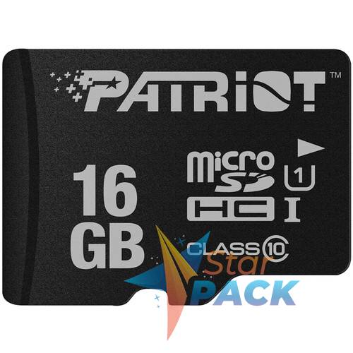CARD MicroSD PATRIOT, 16 GB, MicroSDHC, clasa 10, standard UHS-I U1