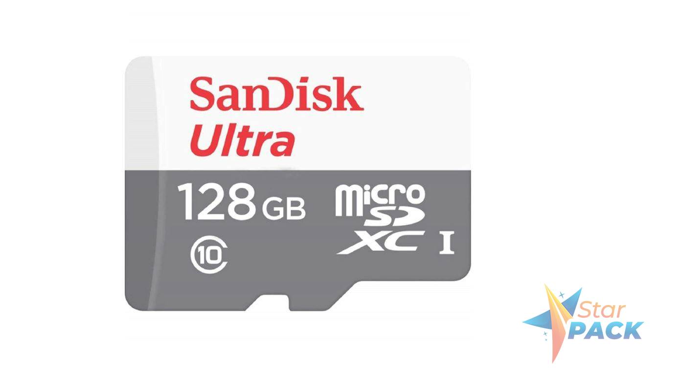 CARD MicroSD SANDISK, 128 GB, MicroSD, clasa 10, standard UHS-I U1