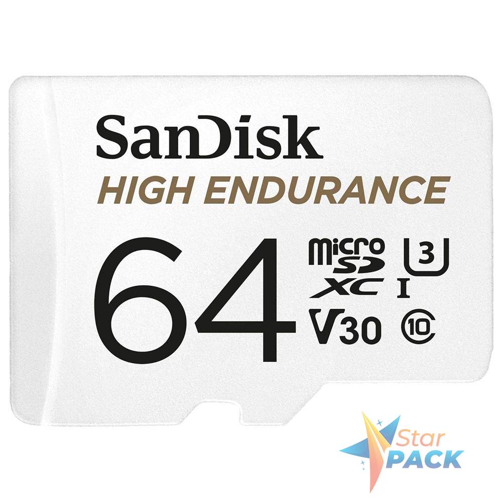 CARD MicroSD SANDISK, 64 GB, MicroSDXC, clasa 10, standard UHS-I U3
