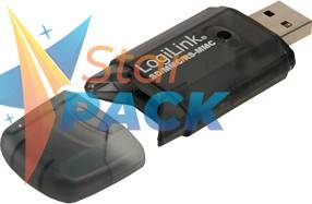 CARD READER extern LOGILINK, interfata USB 2.0, citeste/scrie: SD, MMC, RS-MMC; plastic, negru-transparent