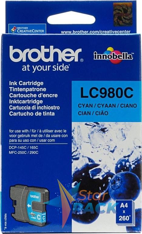 Cartus Cerneala Original Brother Cyan pentru DCP-145C|165C|195C|365C|375C|MFC-250C|290C|295CN, 295