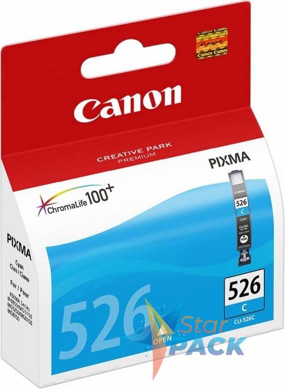 Cartus Cerneala Original Canon Cyan, CLI-526C, pentru Pixma IP4850|IP4950|IX6550|MG5150|MG5250|MG5350|MG6150|MG6250|MG8150|MG8250|MX715|MX885|MX895