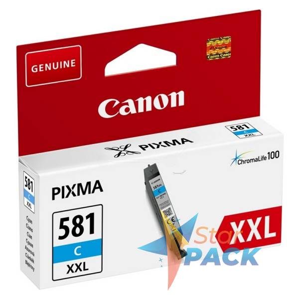 Cartus Cerneala Original Canon Cyan, CLI-581XXLC, pentru Pixma TR7550|TR8550|TS6150|TS6250|TS705|TS8150|TS8250|TS9150|TS9155|TS9550