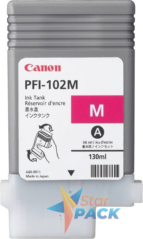 Cartus Cerneala Original Canon Magenta, PFI-102M, pentru LP17|LP24|iPF500|iPF6X0|iPF7X0