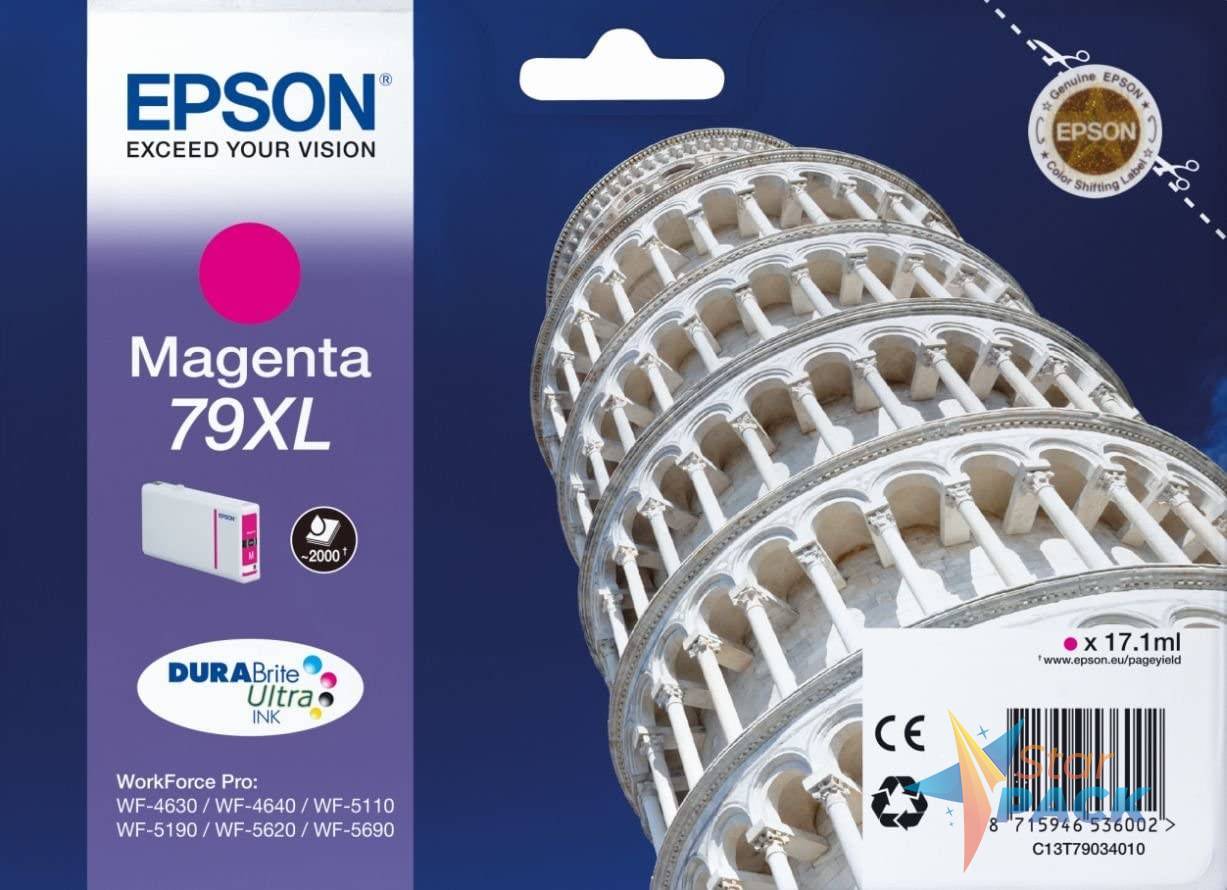 Cartus Cerneala Original Epson Magenta, T790340, pentru Workforce Pro WP-5110|51490|5620|5690