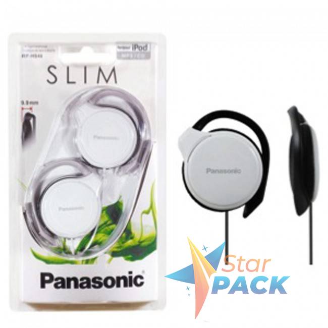 CASTI Panasonic , pt. smartphone, cu fir, clip, microfon nu, conectare prin Jack 3.5 mm, alb