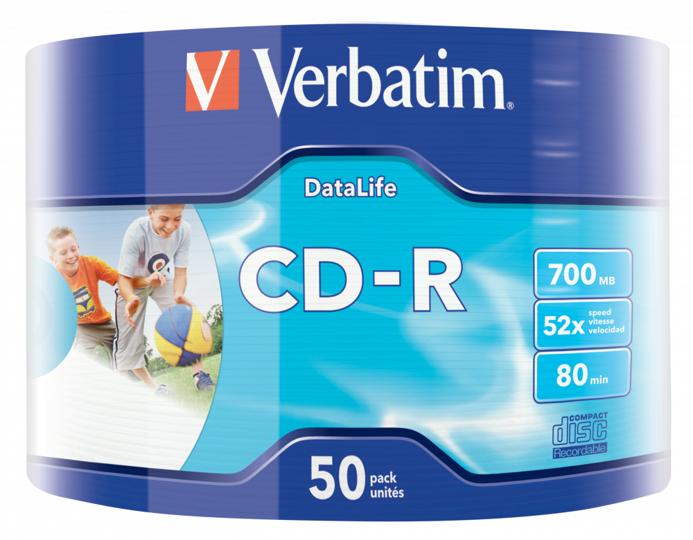 CD-R EXTRA PROTECTION DATALIFE IJP, 52X , 700MB, Wrapped 50 buc