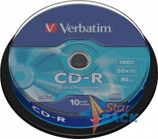 CD-R VERBATIM  700MB, 80min, viteza 52x,  10 buc, spindle,  7235