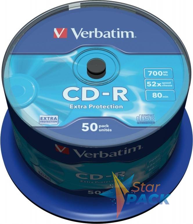 CD-R VERBATIM  700MB, 80min, viteza 52x,  50 buc, spindle