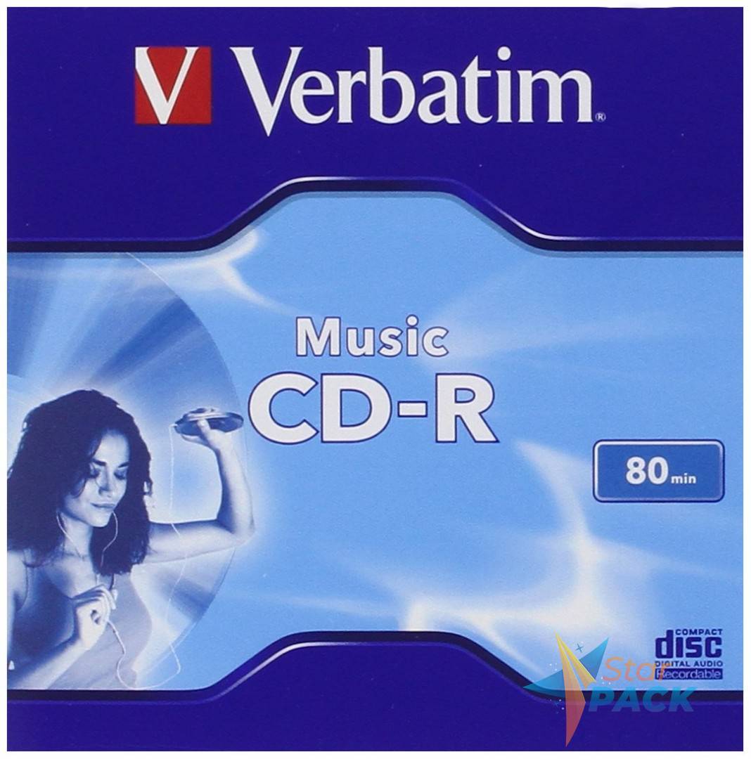 CD-R VERBATIM  700MB, 80min, viteza 16x, 1 buc, carcasa, MUSIC